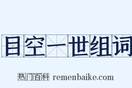 目空一世组词是什么意思的图片